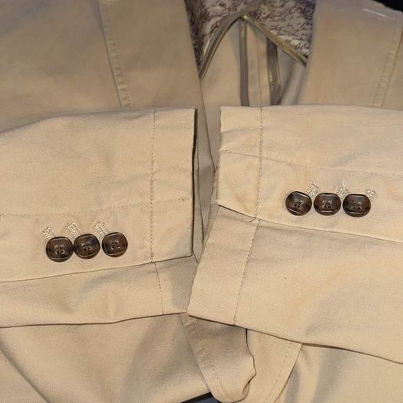 1… like no other khaki light tan 100% cotton single two button front blazer 48R - Picture 10 of 11